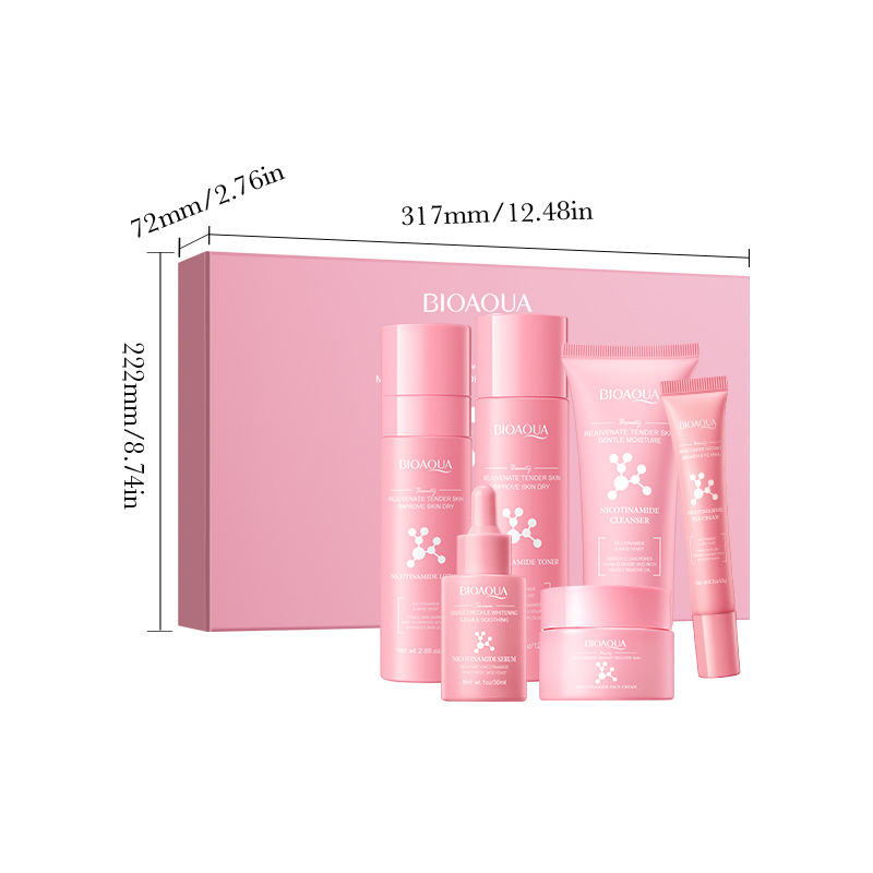 All-english BIOAOUA Nicotinamide Moisturizing and rejuvenating six-piece Set Gift Box, Moisturizing set cross-border export wholesale Item Picture