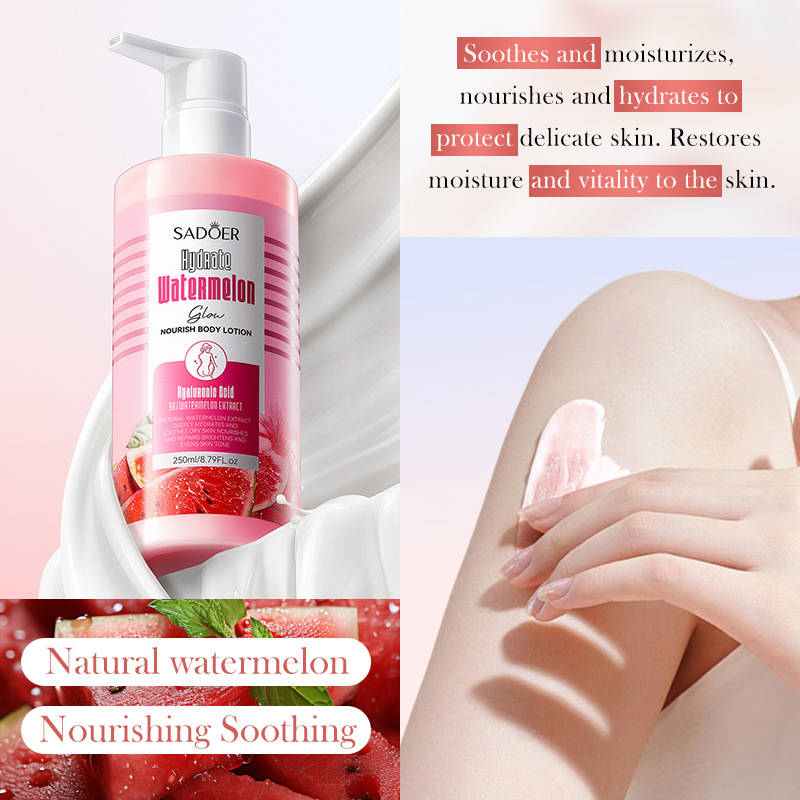 Cross-border export wholesale of SADOER Niacinamide Hydrating Nourishing Watermelon Body Lotion and Moisturizing Body Cream Application Scenario