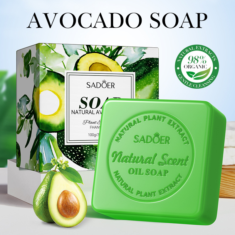 SADOER natural avocado essential oil soap for cleansing the body, universal handmade soap, cross-border export wholesale details Picture