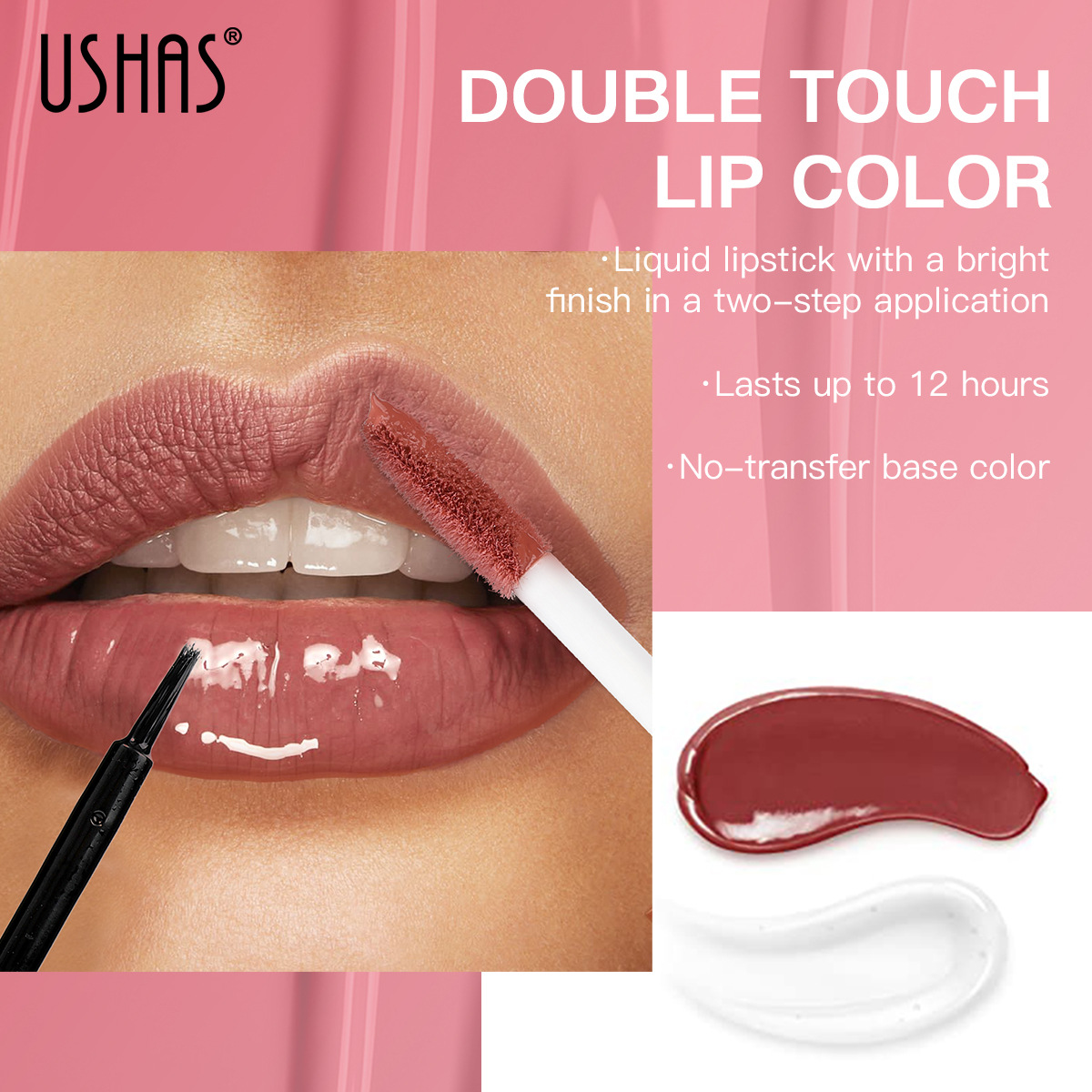 USHAS Amazon's best-selling cross-border lip gloss, non-fading, non-sticking, matte lip gloss and lip paste lipstick LG2536 details Picture
