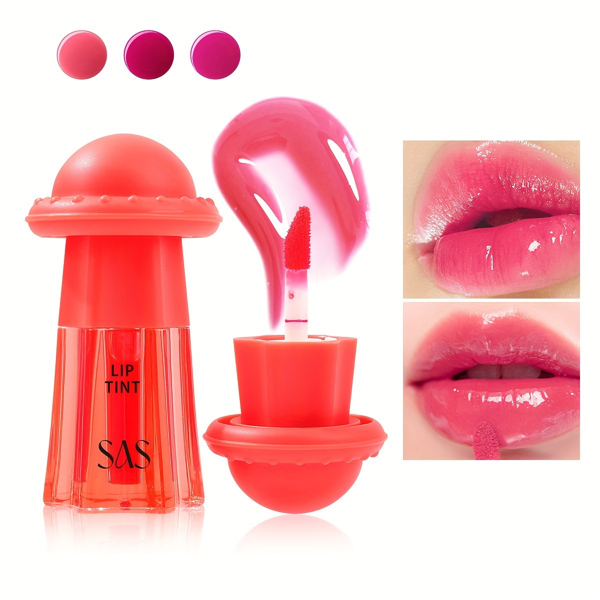 USHAS European and American cross-border stock pearlescent lip gloss, lip gloss, waterproof, non-stick cup, non-fading lip gloss SAC070 full figure