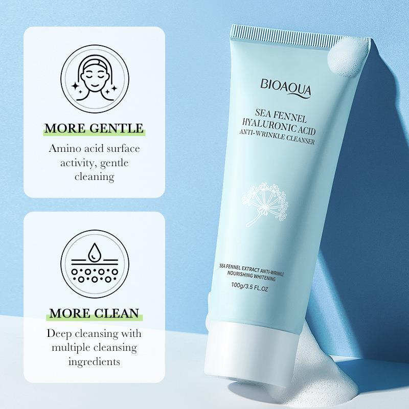 All-english BIOAOUA Sea fennel Hyaluronic Acid Anti-Wrinkle Facial cleanser Cross-border wholesale details Picture