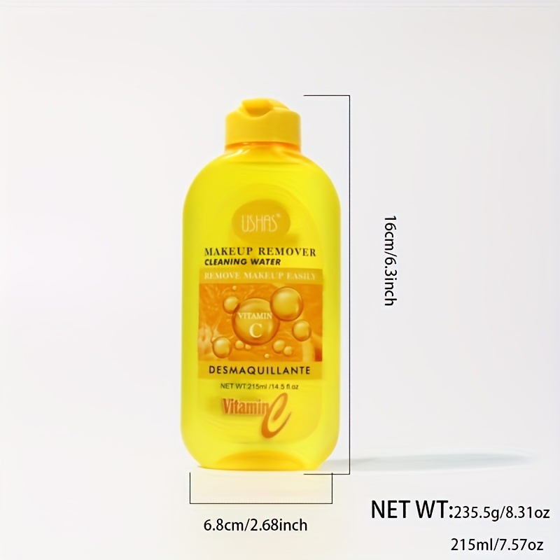 USHAS Cross-border exclusive product in stock: Makeup Remover Water, Cleansing, Moisturizing, Nourishing, Gentle and non-irritating, 215ML Item Picture