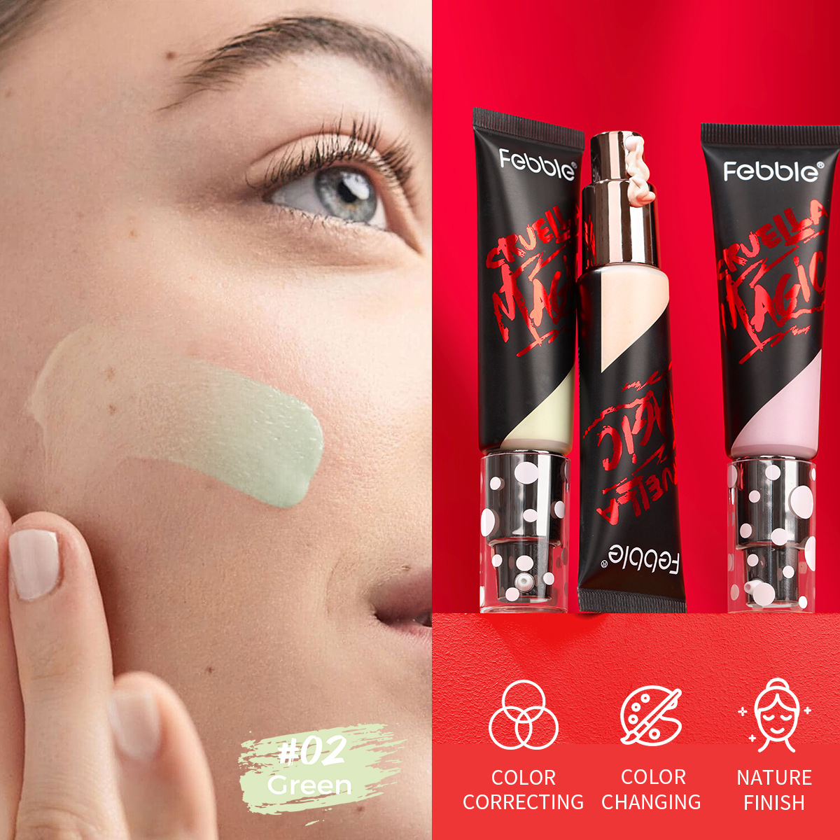 Febble European and American cross-border stock Primer: Waterproof, Sweat-proof, Moisturizing, Isolating Base, Color-changing Primer FBC050 details Picture