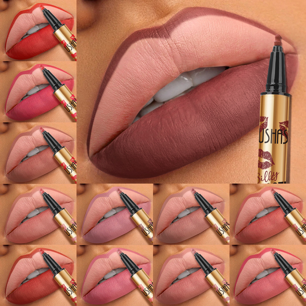 USHAS European and American cross-border stock lip liner pen, easy to color, long-lasting waterproof, non-stick cup, matte makeup effect UP019A full figure