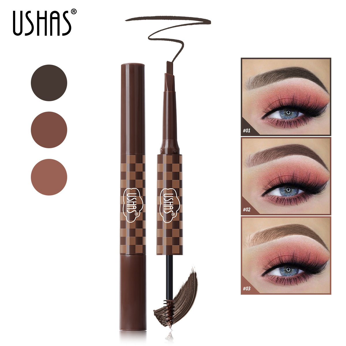 USHAS Cross-border Eyebrow Pencil EB036 for Europe and America full figure