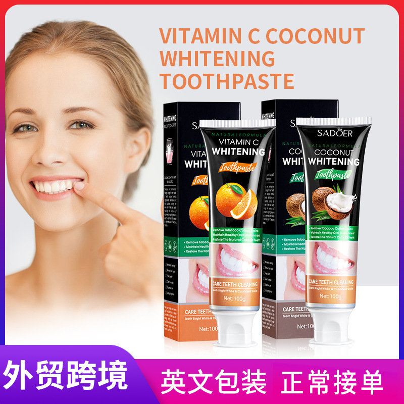 SADOER vitamin C Whitening toothpaste for cleaning tartar and gums, cross-border export wholesale full figure