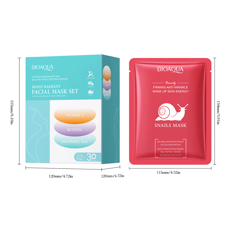 All-english BIOAOUA Moisturizing and Brightening Mask Set, Nourishing and Hydrating Moisturizing Mask Cross-border export wholesale Item Picture