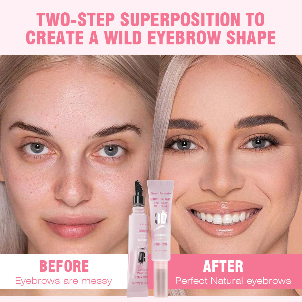kissbeauty Cross-border Three-dimensional Eyebrow Dye is naturally waterproof, does not smudge, and comes with a brush head. Factory wholesale Application Scenario