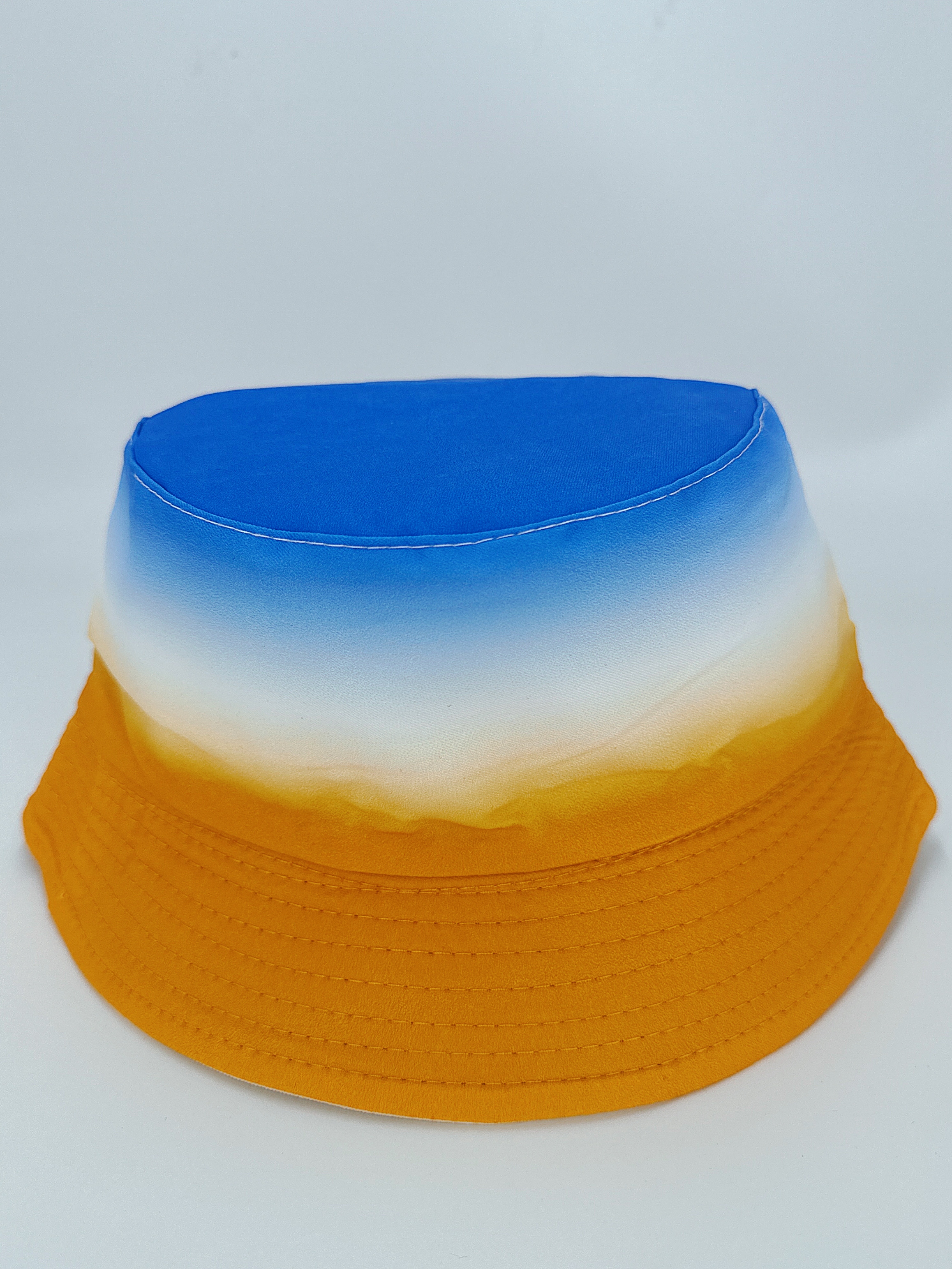 New spring and summer rainbow print gradient double-sided fisherman's hat, cute cartoon, versatile, outdoor sun protection, foldable, easy to carry, unisex, pier circumference 54CM fisherman's hat details Picture