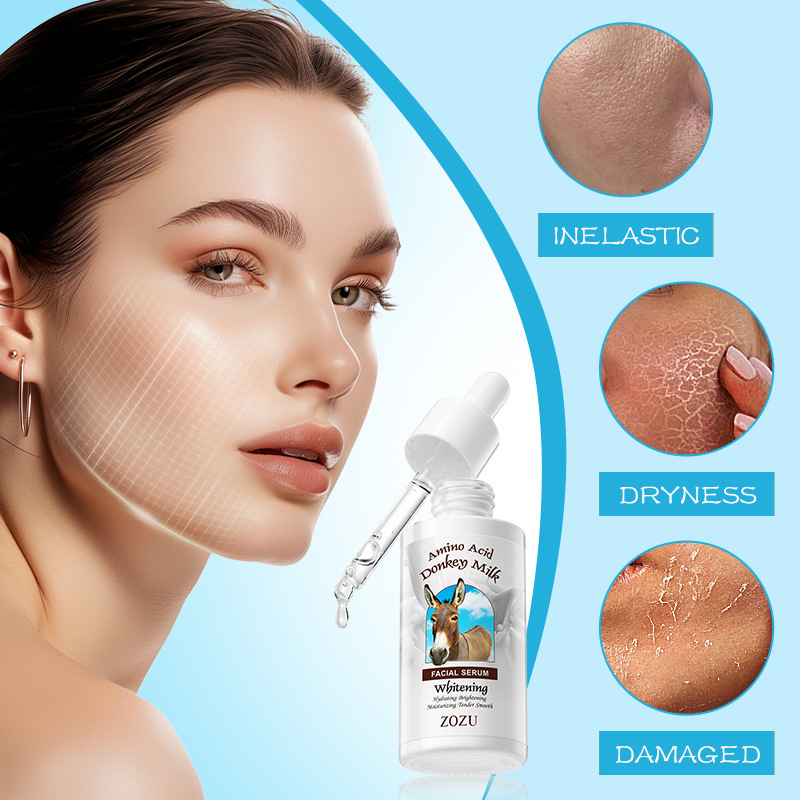 Cross-border export wholesale of all-English ZOZU donkey milk whitening skin care products set, Hydrating, Moisturizing and whitening essence Specification drawing