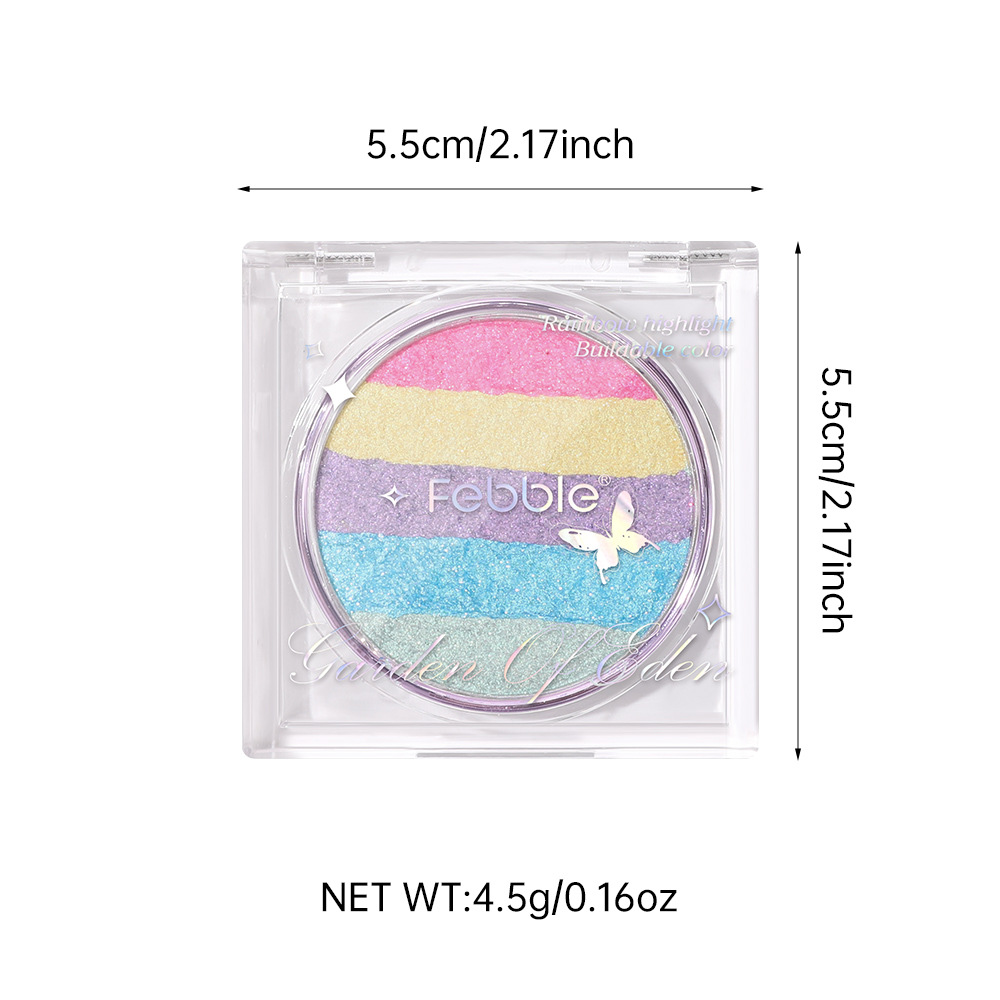 (Display Box)Febble Cross-border Makeup Bestseller High Appearance Level Eyeshadow Gradient Rainbow High Disc FBF039 Item Picture