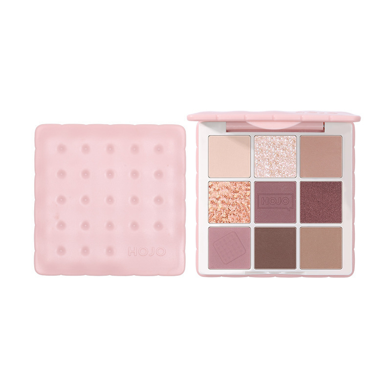 Custom-made HOJO Sandwich Curved nine-color eyeshadow palette, powdery, smooth, fine and lustrous earthy eyeshadow Item Picture
