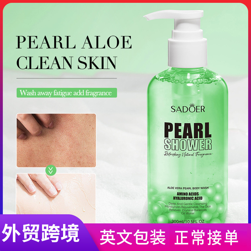 Cross-border export wholesale of SADOER aloe Vera Pearl Body Wash, Cleansing, Smooth and fragrant Body Wash full figure