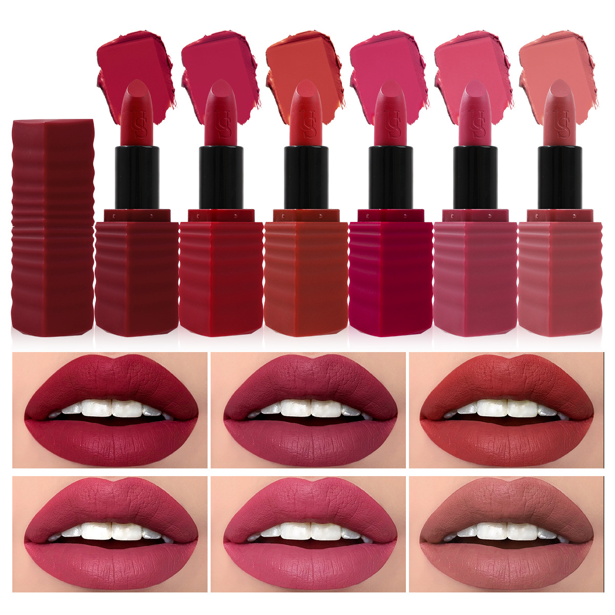 USHAS Amazon Bestseller Cross-border Lipstick Matte long-lasting non-stick Cup Waterproof matte Moisturizing LP2338 details Picture