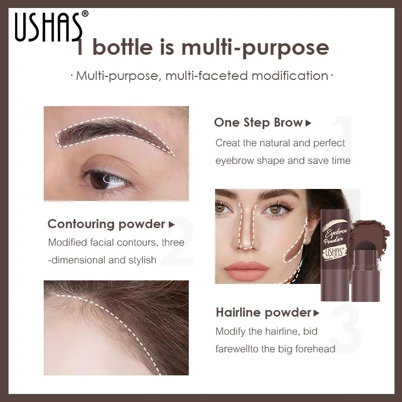 USHAS Cross-border Eyebrow Set, eyebrow brush, eyebrow patch, Eyebrow powder, eyebrow dye cream, Amazon Lazy Stamp, Hairline Contouring details Picture