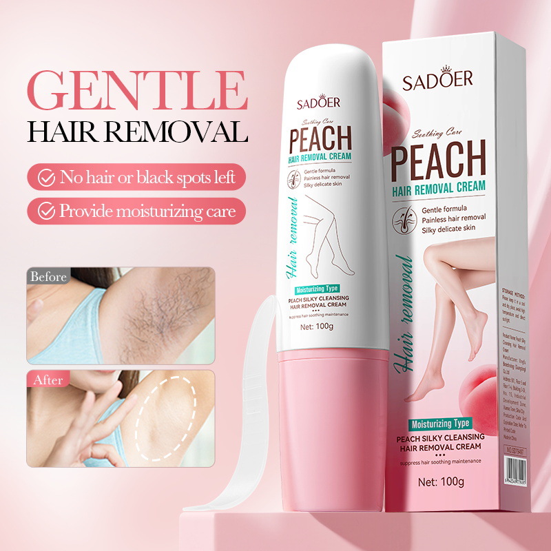Full English SADOER Peach Smooth and Penetrating Hair Removal Cream, Underarm hair removal Clean Hair Removal Cream, cross-border export wholesale details Picture