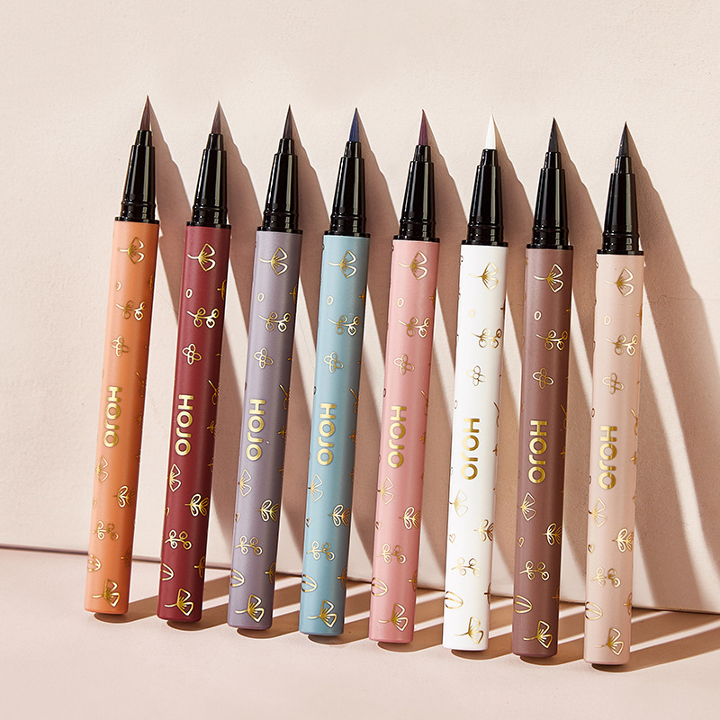 Domestic makeup brand HOJO silky soft drawing colored eyeliner pen is waterproof, sweat-proof and not easy to smudge. Beginner's eyeliner liquid pen full figure