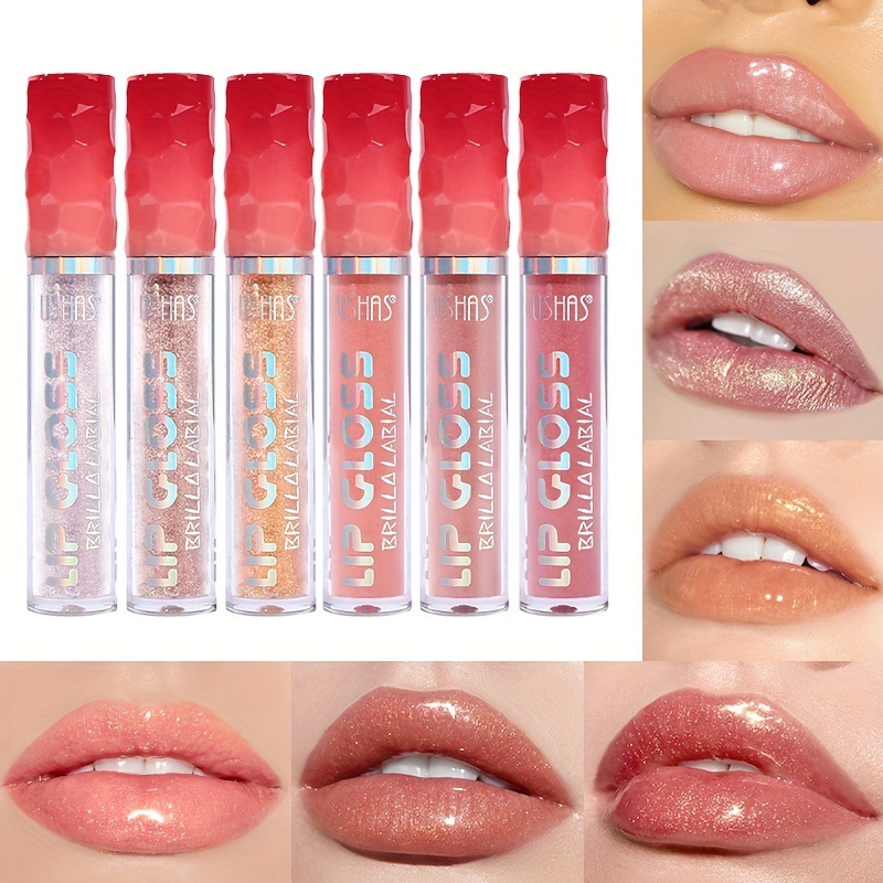 USHAS Amazon's best-selling cross-border 6-color moisturizing lip gloss, lip gloss, matte, non-fading lipstick, and non-stick liquid full figure