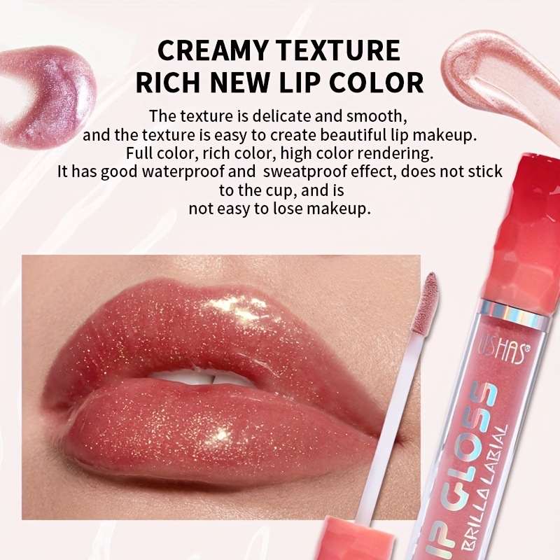 USHAS Amazon's best-selling cross-border 6-color moisturizing lip gloss, lip gloss, matte, non-fading lipstick, and non-stick liquid details Picture