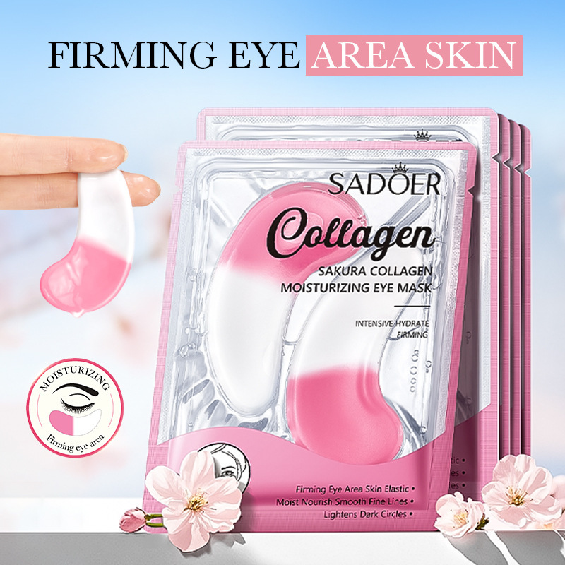 Cross-border Collagen Eye Mask 7.5g/ Pair Cherry Blossom Moisturizing and Nourishing Eye Mask Patch wholesale from foreign trade manufacturer details Picture