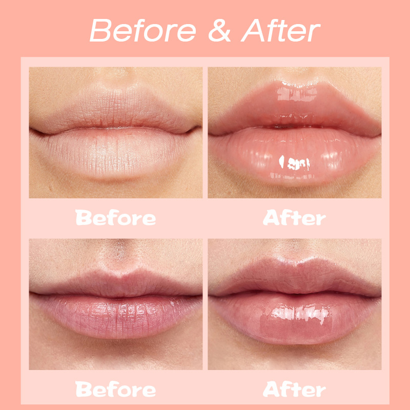 kiss beauty Peach Lip Gloss Moisturizing Lips Transparent Water Gloss Lip Gloss Glass Lips Non-Stick Cup Lip Gloss details Picture