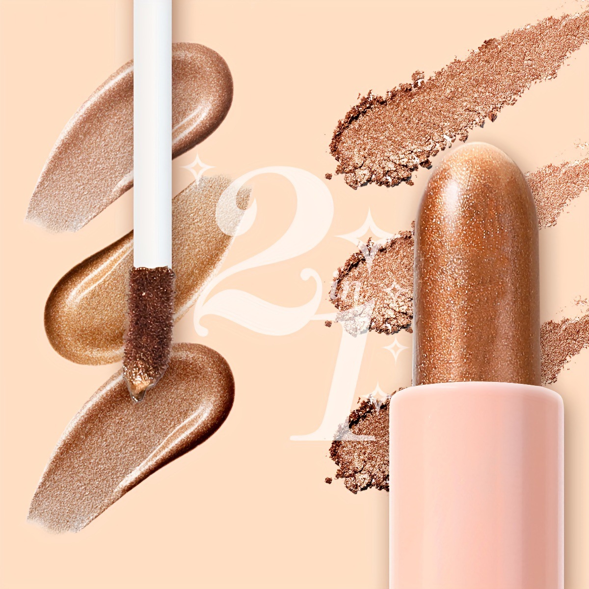 USHAS Cross-border stock FS268B Highlighter Bar Concealer, Contouring Face, brightening Skin tone, Highlighter Bar Blush Specification drawing