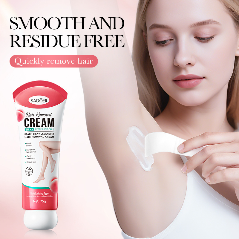 Full English SADOER Peach Smooth and Penetrating Hair Removal Cream, Clean armpit Hair Removal Cream Cross-border export wholesale Application Scenario