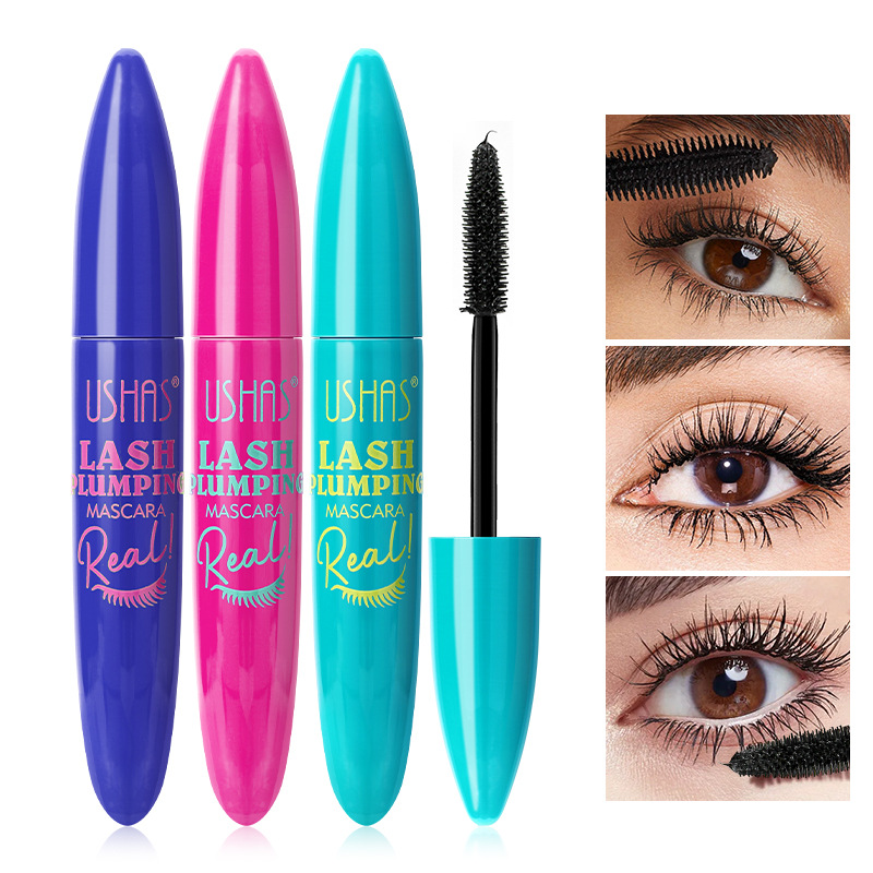 USHAS cross-border export bestseller in stock neutral mascara, thick, long and curly 4D waterproof liquid fiber full figure