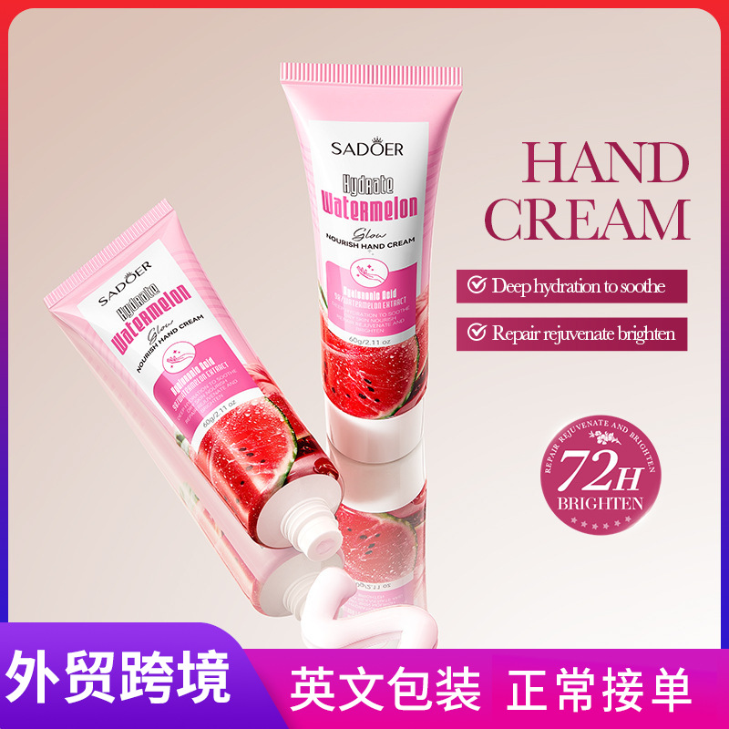 SADOER Niacinamide Hydrating and Nourishing Watermelon Hand Cream for autumn and winter cross-border export wholesale full figure
