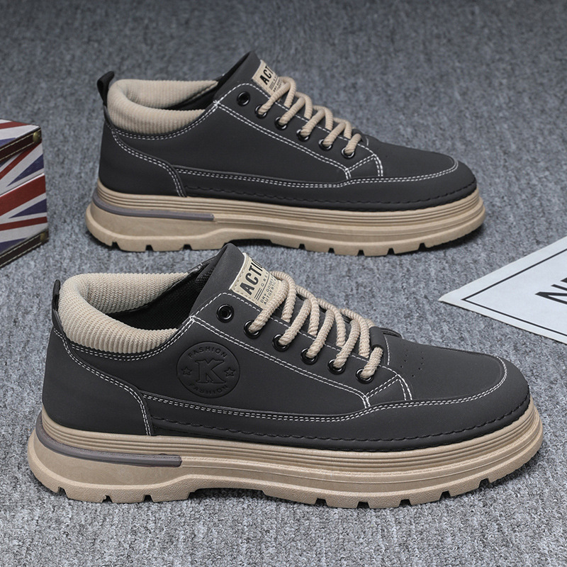 Martin Boots Men's spring new breathable workwear shoes for men, trendy and versatile thick-soled sporty casual sneakers for men Specification drawing