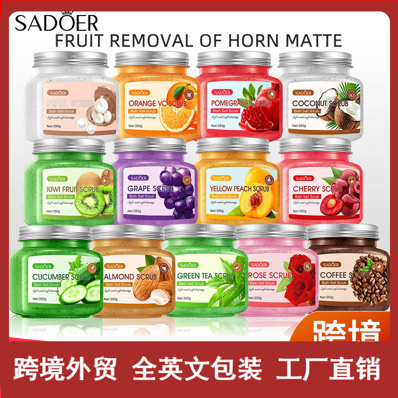 Cross-border export wholesale of all-English Scrub SADOER and fruit exfoliating and cleansing Scrub Scrub full figure