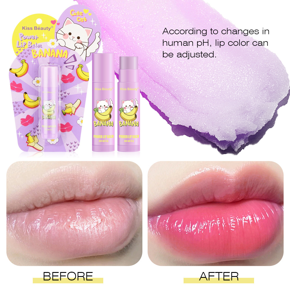 kiss beauty Cross-border Color-changing Lipstick Moisturizing Waterproof Color-changing Lipstick Nourishing Cartoon Style Temperature-changing Lipstick details Picture