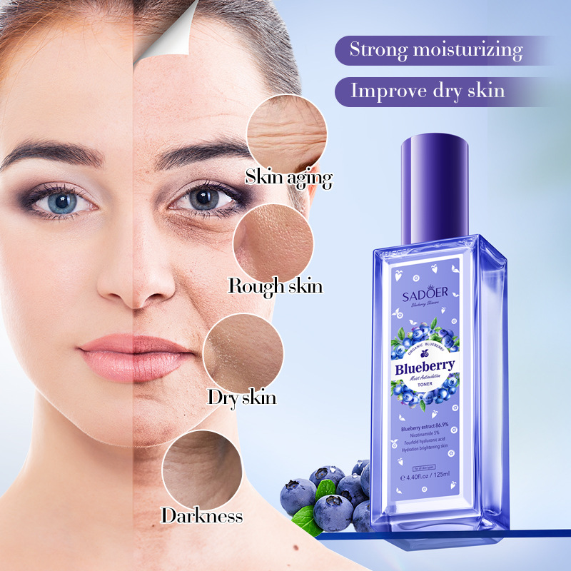 Cross-border export wholesale of SADOER blueberry Hyaluronic Acid Moisturizing Antioxidant Toner details Picture