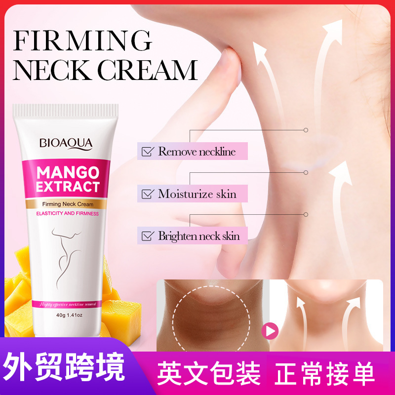 Full English: BIOAOUA Mango Firming Neck Cream, Hydrating, rejuvenating and Fine Line Neck Cream, cross-border export wholesale full figure