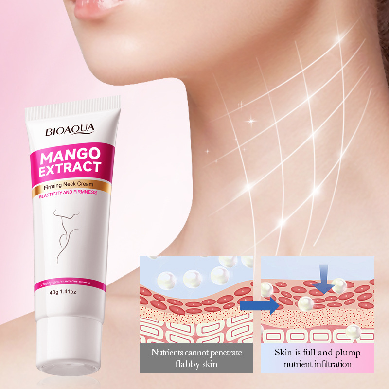 Full English: BIOAOUA Mango Firming Neck Cream, Hydrating, rejuvenating and Fine Line Neck Cream, cross-border export wholesale Specification drawing