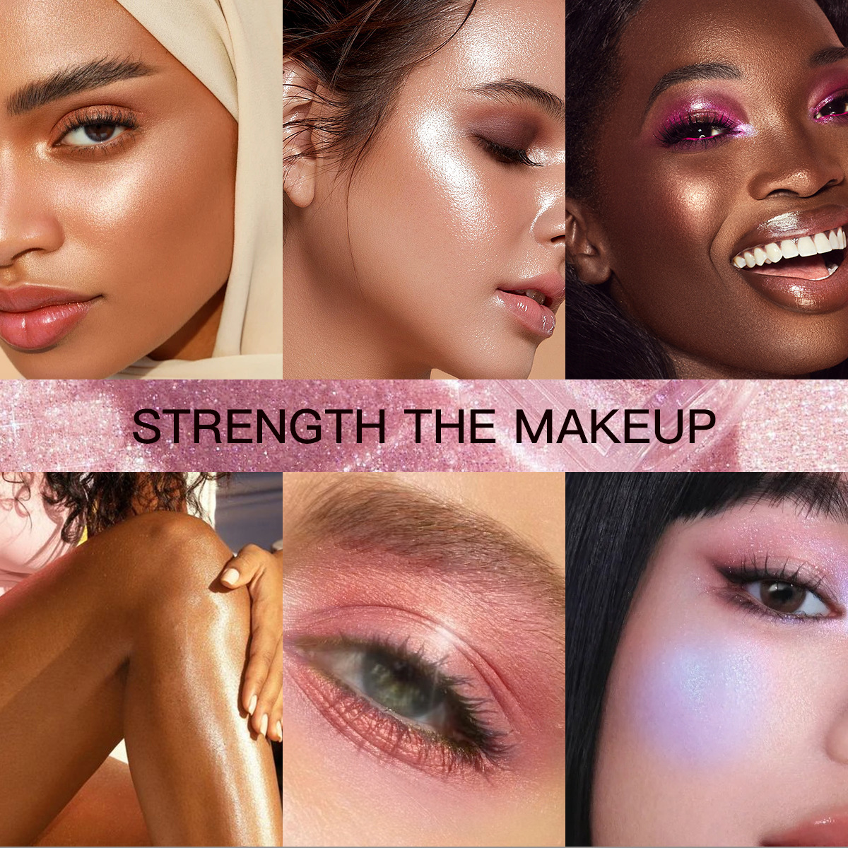 USHAS Cross-border in-stock pearlescent eyeshadow liquid, High Gloss, matte, Sparkling and brightening diamond, specially designed for Christmas star colors details Picture