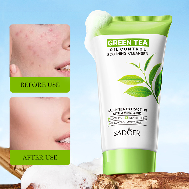 Cross-border wholesale of all-English SADOER Green Tea oil-control Facial cleanser Specification drawing