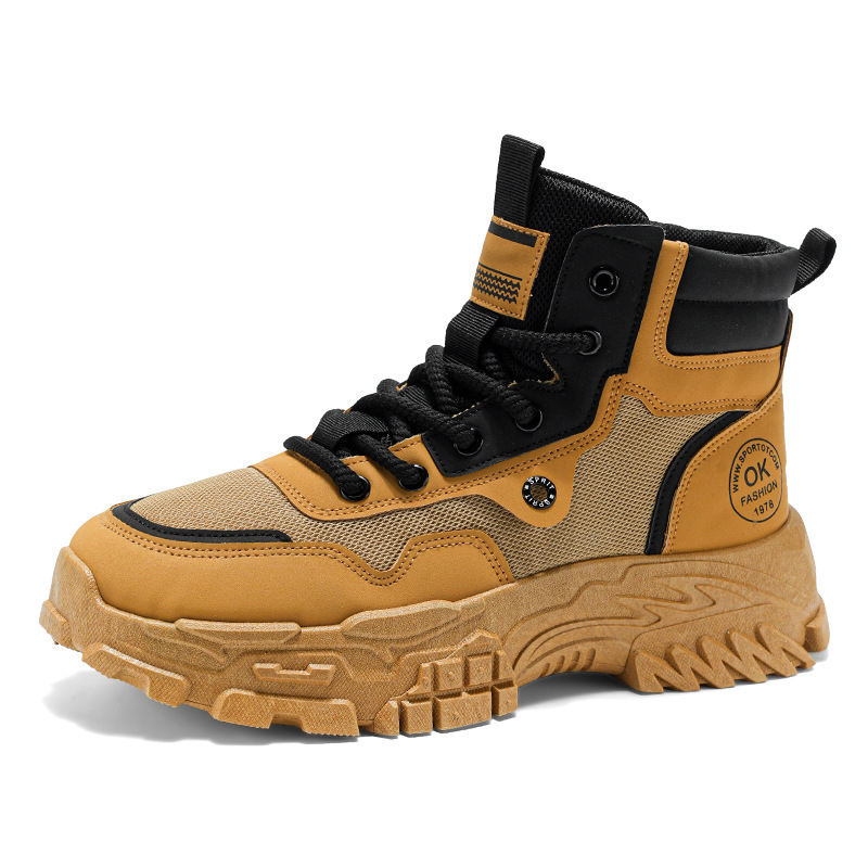 Martin Boots Men's autumn new high-cut workwear shoes men's trendy and versatile thick-soled sporty casual short boots trendy shoes Item Picture