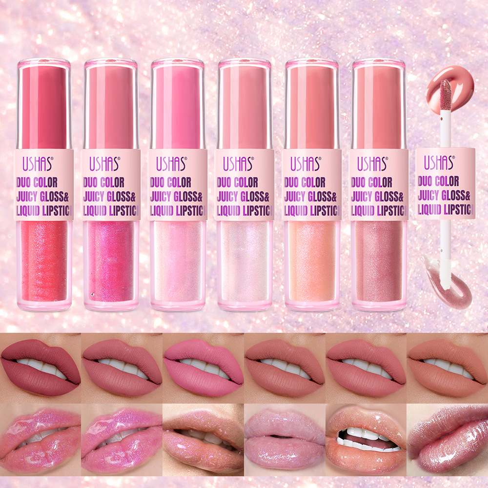 USHAS cross-border wholesale of matte beginner's non-stick cups, waterproof lipstick, lip gloss and lip gloss UC085 in Europe and America details Picture