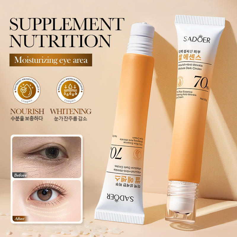 Sadoer 70% Rice Essence Whitening and Anti-Wrinkle Eye Cream (Foreign Language Version) 20g details Picture