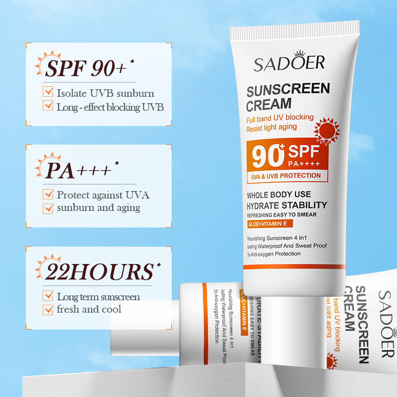Cross-border export wholesale of SADOER anti-photoaging repair Sunscreen and refreshing UV Protection Sunscreen Lotion in English details Picture