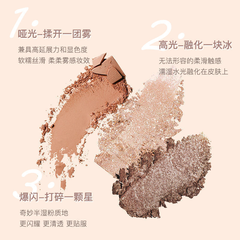 NOVO Eyeshadow palette, ins affordable, daily eyeshadow for students, no makeup smudges, waterproof, earth pigment, light makeup beginners Specification drawing