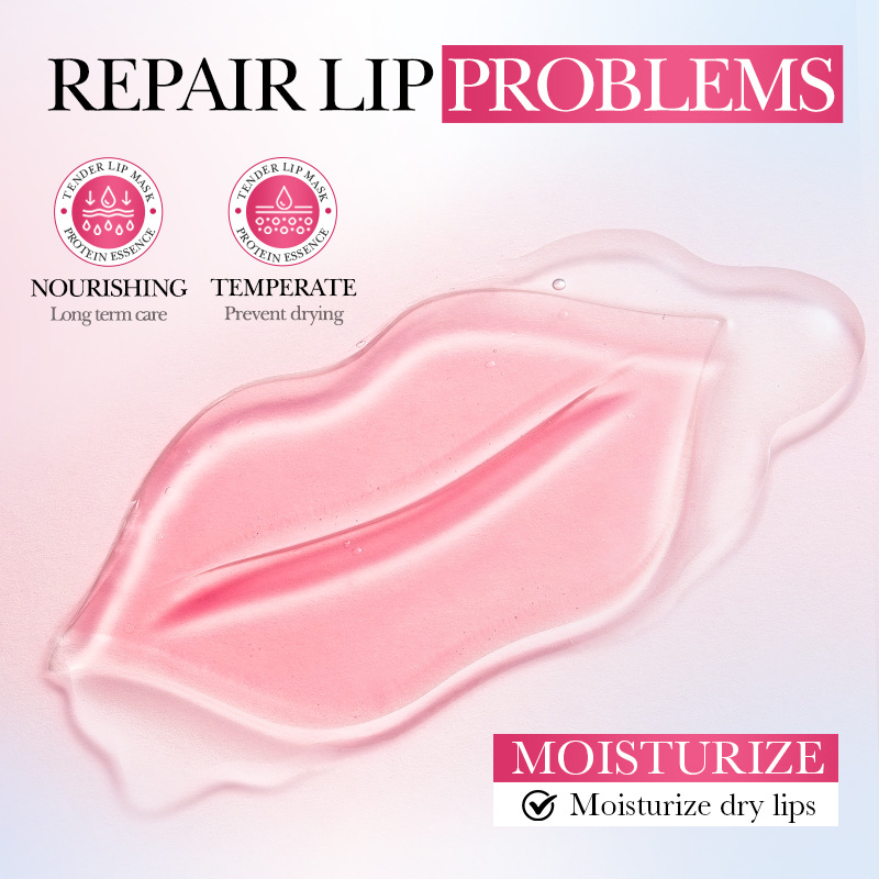 All-english BIOAOUA Nicotinamide Collagen Pink Lip Mask Anti-dryness and Cracking Lip Mask Cross-border export wholesale Specification drawing