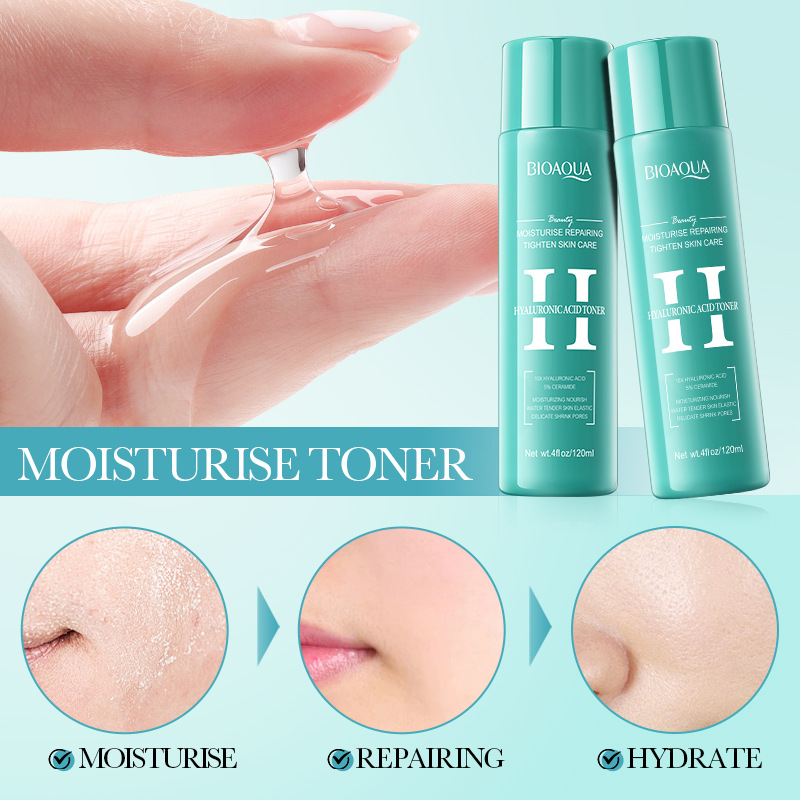 All-english BIOAOUA Hyaluronic Acid Moisturizing and Repairing Toner, Hydrating and Nourishing Moisturizing Water Cross-border export wholesale Application Scenario