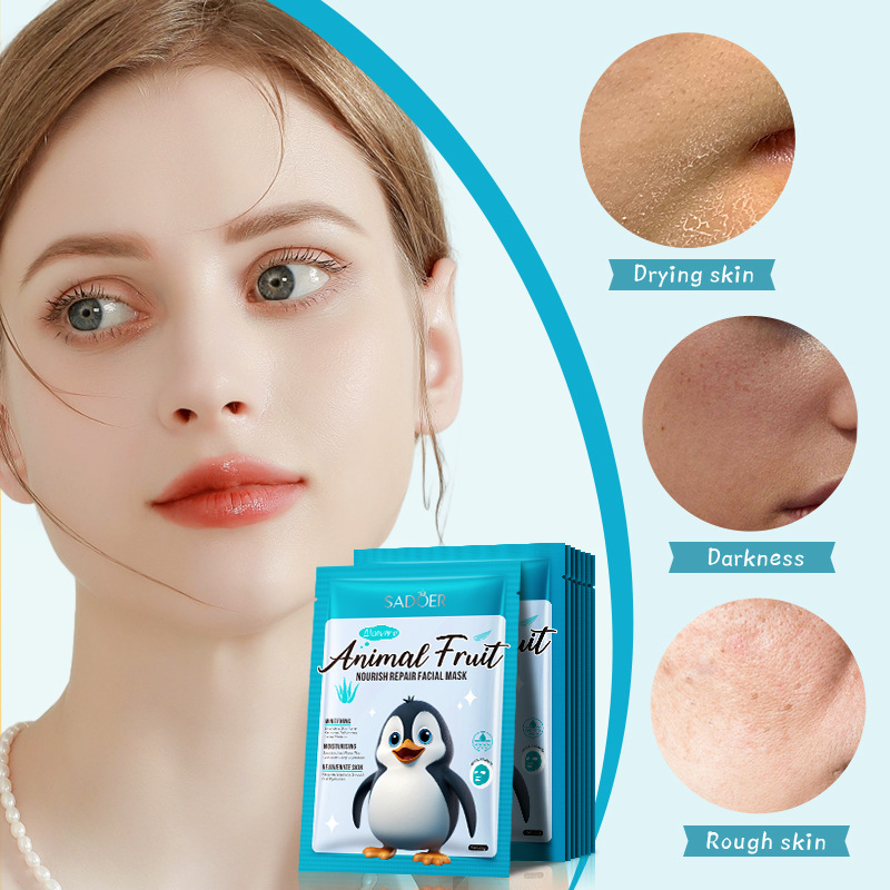 Cross-border export wholesale of SADOER Penguin Aloe Vera Nourishing and Repairing Mask, Hydrating and Moisturizing Mask Specification drawing