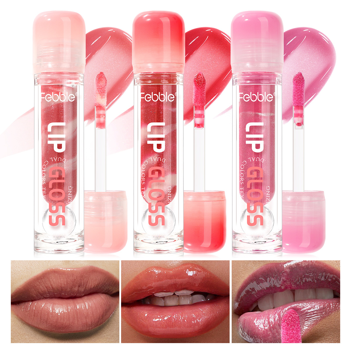 Febble's FBC048 long-lasting brightening, moisturizing and nourishing lip gloss is a bestseller on Amazon for cross-border trade in Europe and America full figure