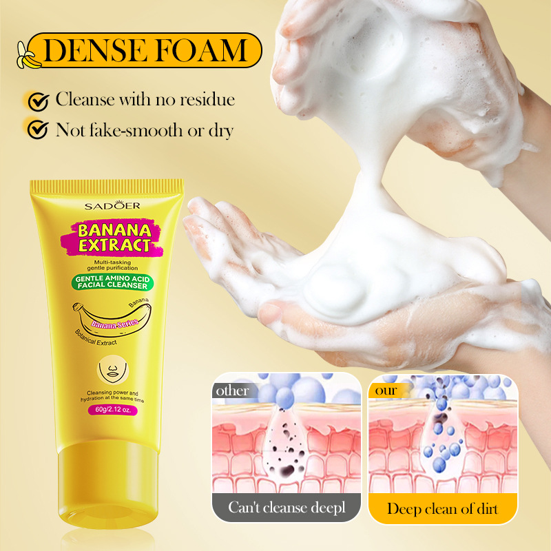 All-english SADOER Banana Mild Amino Acid Facial Cleanser for cleansing the face, cross-border export wholesale Item Picture