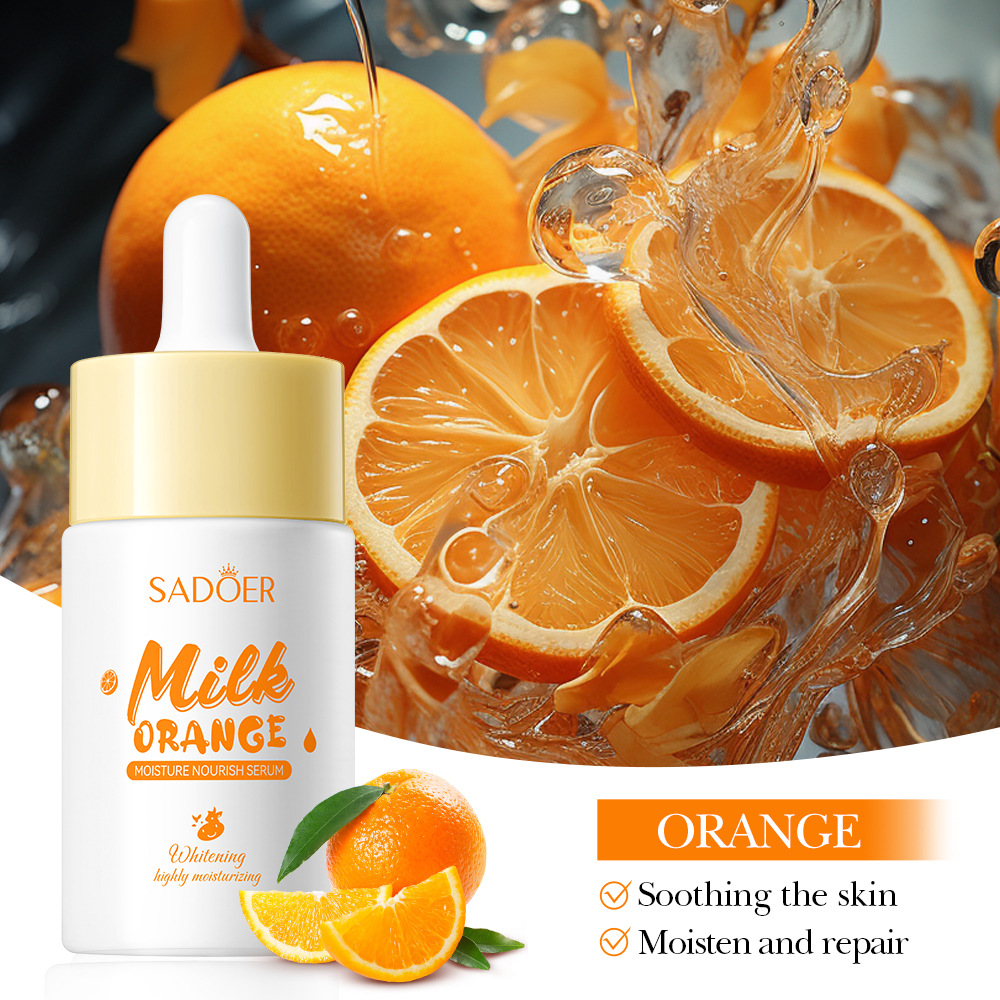 Cross-border export wholesale of SADOER Milk Orange Moisturizing Nourishing Essence and Hydrating Essence in full English Item Picture