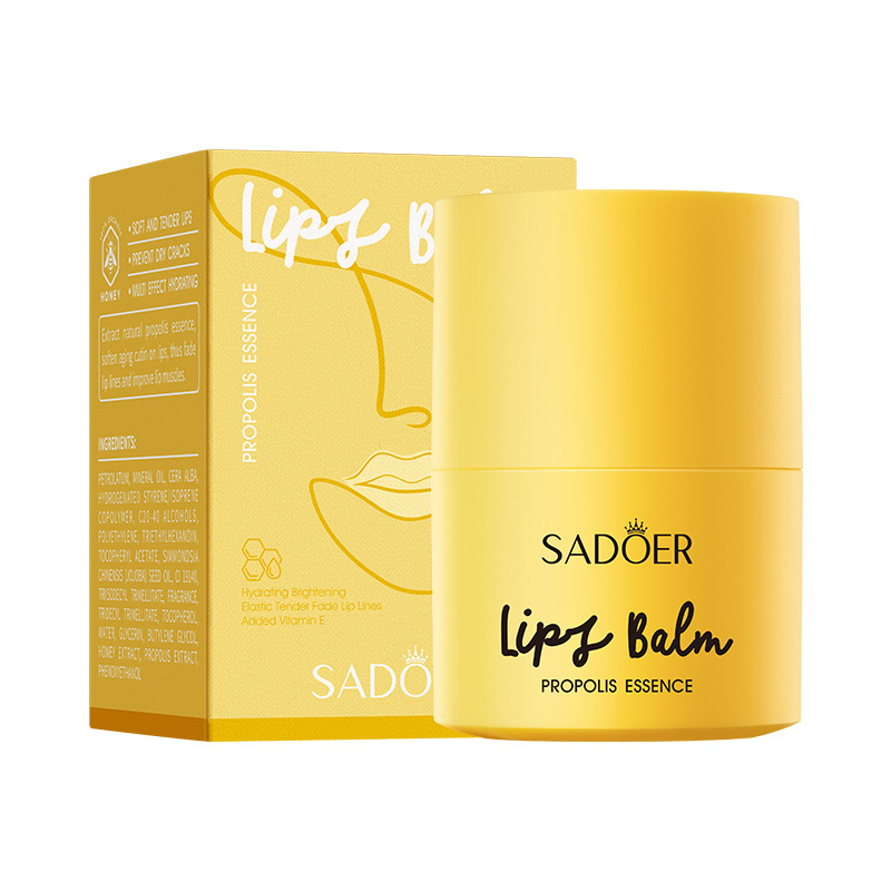 Cross-border ready-made propolis Vitamin E lip balm SADOER Moisturizing and hydrating autumn and winter lip balm, factory direct sales for export Item Picture